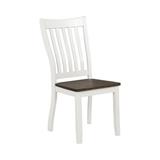 Rosalind Wheeler Mcmath Slat Back Side Chair in Brown Wood in Brown/Gray, Size 39.25 H x 17.75 W x 23.5 D in | Wayfair