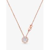 Michael Kors Precious Metal-Plated Sterling Silver Pavé Halo Necklace Rose Gold One Size