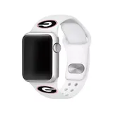 Affinity Bands NCAA Georgia Bulldogs 42 Millimeter Silicone Apple Watch Band, White