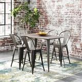 Steelside™ Christie 4 - Person Counter Height Dining Set Wood/Metal in Brown/Gray, Size 35.5 H in | Wayfair 90516955B7E24278B1649047CE676B91