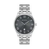 Bulova Men's Classic Stainless Steel Watch - 96B261, Size: Large, Grey