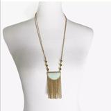 Anthropologie Jewelry | Anthropologie Moondance Fringe Necklace | Color: Gold/Green | Size: Os