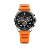 Victorinox Swiss Army, Inc Black Men's Stainless Steel Chronograph Watch with Rubber Strap