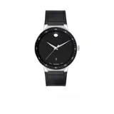 Movado Black Stainless Steel Sapphire Sport Rubber Strap Watch
