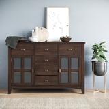 Artisan SOLID WOOD 54 inch Wide Transitional Sideboard Buffet Credenza in Dark Chestnut Brown - Simpli Home AXCHOL012-BR