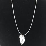 American Eagle Outfitters Jewelry | 28 Inch Necklace With Leaf Pendant. | Color: Gray/Silver | Size: Os
