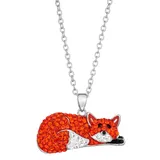 "Crystal Fox Pendant Necklace, Women's, Size: 18"", Orange"