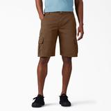 Dickies Men's Flex Relaxed Fit Duck Cargo Shorts, 11" - Stonewashed Timber Brown Size 42 (DX902)