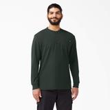 Dickies Men's Long Sleeve Heavyweight Henley T-Shirt - Hunter Green Size S (WL451)
