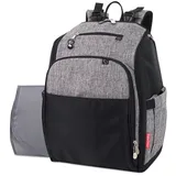 Fisher-Price Now Pockets Fast Finder Backpack Diaper Bag, Grey