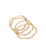Belk Set Of 4 Gold Plated Bead/bar Stretch Bracelets