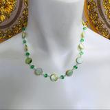 Anthropologie Jewelry | Anthropology Green Shell Necklace | Color: Green | Size: Os
