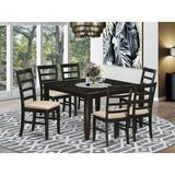 Red Barrel Studio® Krull Butterfly Leaf Rubberwood Solid Wood Dining Set Wood/Upholstered Chairs in Brown | Wayfair