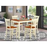 Charlton Home® Socha 4 - Person Counter Height Rubberwood Solid Wood Dining Set Wood in White | Wayfair 06FF16640E3D4429859602F6FC3B5329