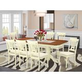 Astoria Grand Gillham Butterfly Leaf Rubberwood Solid Wood Dining Set Wood/Upholstered Chairs in Brown/White | Wayfair