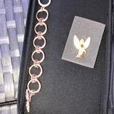 Victoria's Secret Jewelry | Angel Pin + Victorias Secret Angel Link Bracelet | Color: Gold/White | Size: Os