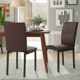 Latitude Run® Adrijan Side Chair Faux Leather/Upholstered in Brown, Size 36.9 H x 17.7 W x 19.0 D in | Wayfair 2B62A1A064D34D09B0100F84D66E4DBB