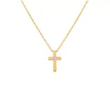 Belk & Co 1/10 Ct. T.w. Diamond Cross Pendant Necklace In 10K Yellow Gold, 18 In