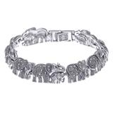 Marcasite link bracelet, 'Elephant Promenade'