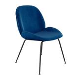 AllModern Amelie Velvet Side Chair Upholstered/Velvet in Blue/Black, Size 33.5 H x 21.5 W x 21.0 D in | Wayfair 0E6897FE7EAC4769A15FAD01AB21164A