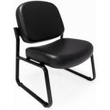 500 lbs. Capacity Antimicrobial Black Vinyl Guest Chair without Arms