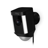 Ring Spotlight Cam Wired Outdoor Rectangle Security Camera, Black