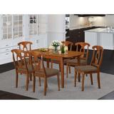 Alcott Hill® Katie Butterfly Leaf Rubber Solid Wood Dining Set Wood/Upholstered Chairs in Brown, Size 30.0 H in | Wayfair
