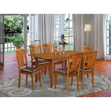 Lark Manor™ Adonica Butterfly Leaf Rubberwood Solid Wood Dining Set Wood/Upholstered Chairs in Brown, Size 30.0 H in | Wayfair
