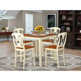 Charlton Home® Neven Solid Wood Dining Set Wood in White/Brown | Wayfair 8D28065D5C454582AD003D9373F13B3B