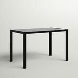 17 Stories Dining Table Glass/Metal in Black, Size 29.53 H x 47.24 W x 27.56 D in | Wayfair 7B211FAB10C440BAB2CA89E0DFFDE228