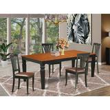 Darby Home Co Beesley Extendable Solid Wood Dining Set Wood/Upholstered Chairs in Black/Brown | Wayfair 1FCA13DA34154C81863912BBC4F6A869