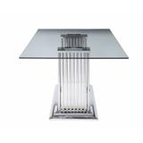 Orren Ellis Perce Dining Table Glass/Metal, Size 30.0 H x 79.0 W x 39.0 D in | Wayfair EAD58019D56A410AA41EE6B11D7971A6