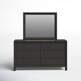 Joss & Main Tipp 6 Drawer Double Dresser w/ Mirror Wood in Brown/Gray, Size 75.0 H x 68.0 W x 20.0 D in | Wayfair 30723049F5CA49ECAF22F172EDB580D3