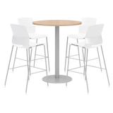 Latitude Run® Akrish 4 - Person Dining Set Plastic/Acrylic/Wood/Metal in Brown/Gray, Size 41.0 H in | Wayfair 096BE44DC5A6439C87D7366E32BA60AF