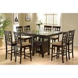 Red Barrel Studio® Melle 9 Piece Dining Set Wood/Upholstered Chairs in Brown, Size 30.0 H in | Wayfair ADDD3DD006B142D69A3393029968FD10