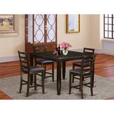 Kitchen Tables & Chairs - Red Barrel Studio® Krull Counter Height Extendable Solid Wood Dining Set, 5 Pieces: 1 Table, 4 Chairs, Beige