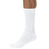 Men's Big & Tall Diabetic Crew Socks with Extra Wide Footbed by KingSize in White (Size 2XL)