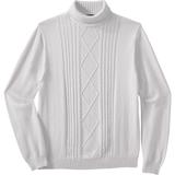 Men's Big & Tall Liberty Blues™ Shoreman's Cable Knit Turtleneck Sweater by Liberty Blues in Sand Stone (Size 4XL)
