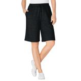 Plus Size Women's Sport Knit Short by Woman Within in Heather Charcoal (Size 3X)