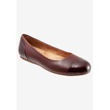 Women's Sonoma Cap Toe Flat by SoftWalk in Dark Red (Size 11 M)