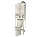 Louvre tagere by BrylaneHome in White Over Toilet Cabinet Storage Furniture