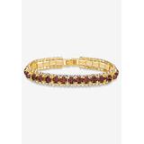 Women's Gold Tone Tennis Bracelet (10mm), Round Birthstones and Crystal, 7" by PalmBeach Jewelry in January