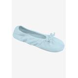 Women's Stretch Satin Ballerina Slippers by MUK LUKS in Blue (Size SMALL)