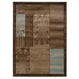 Milan Brown/Black 5'X8' Area Rug by Linon Home Dcor in Brown Block