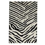 Zebra Rug by BrylaneHome in Ivory Black (Size 8'W X 10'L)
