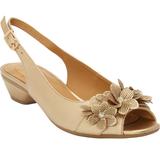 Extra Wide Width Women's The Rider Slingback by Comfortview in Gold (Size 7 1/2 WW)