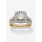 Women's 18K Gold & Sterling Silver Cubic Zirconia Set by PalmBeach Jewelry in Gold (Size 5)