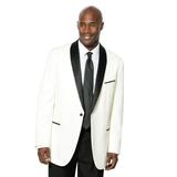 Men's Big & Tall KS Signature Tuxedo Jacket by KS Signature in White (Size 60)