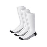 Men's Big & Tall Full Length Cushioned Crew Socks 3-Pack by KingSize in White (Size XL)