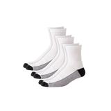 Men's Big & Tall 1/4 Length Cushioned Crew Socks 3-Pack by KingSize in White (Size XL)